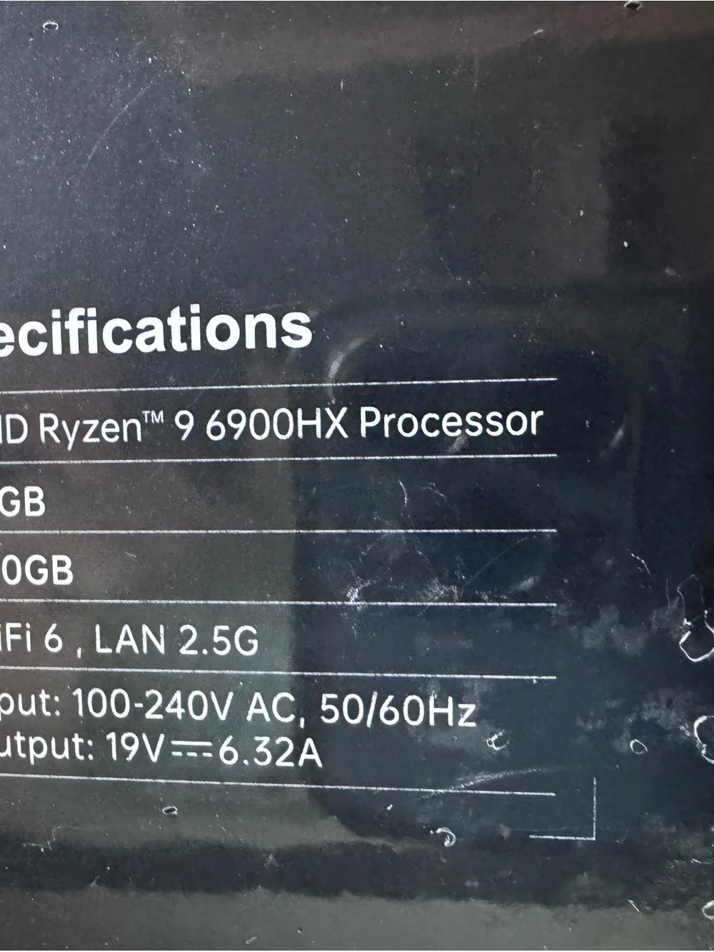 Black Laptop with AMD Ryzen 9 6900HX Processor